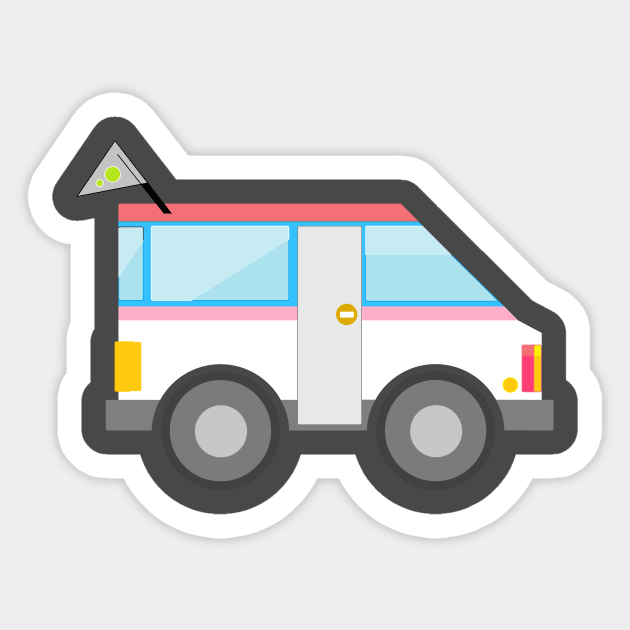 fancy van road trip Sticker by prettyguardianstudio